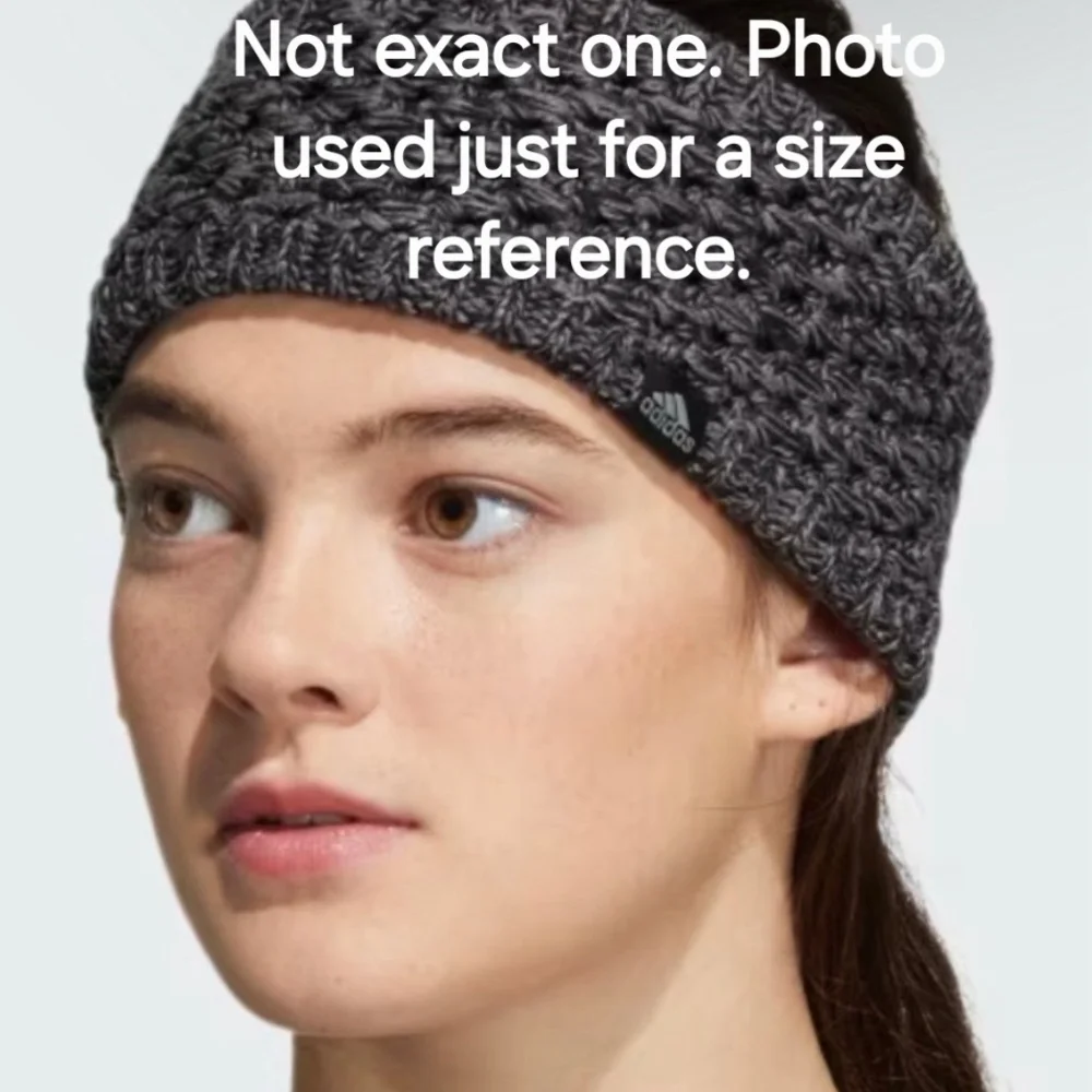Adidas Gray Knit Headband with Blue Logo